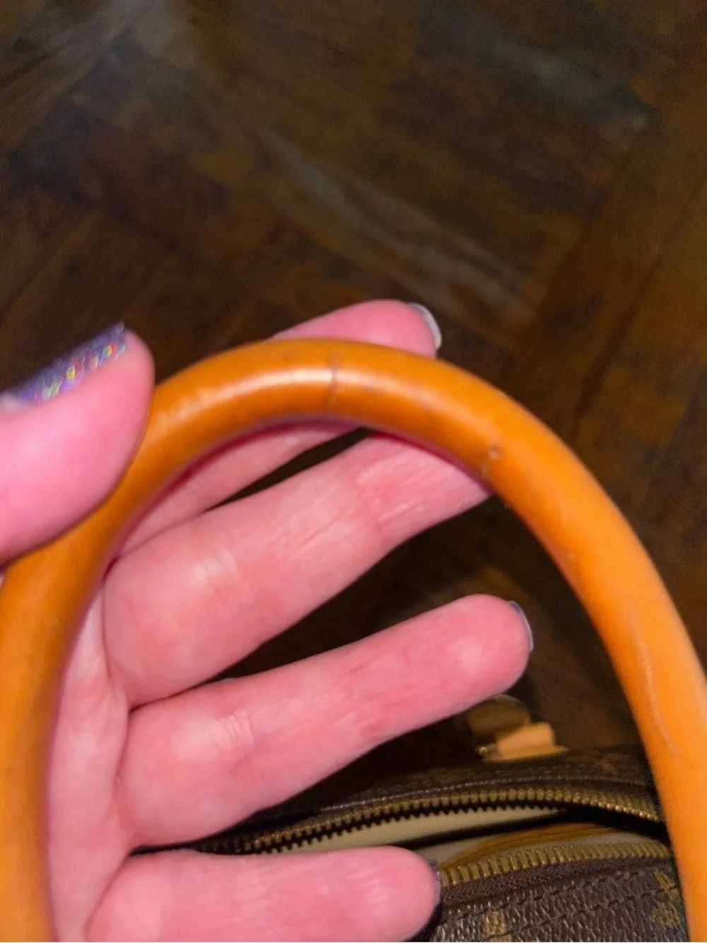 Louis Vuitton Brown Monogram Satchel with Natural Leather Handles Deauville